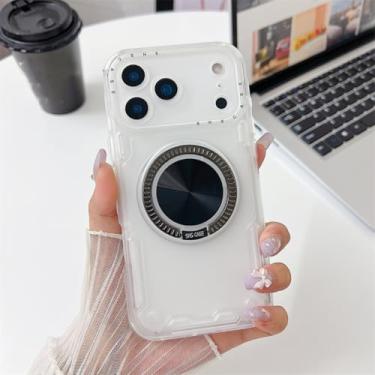 Imagem de SFDSUH Capa magnética com suporte giratório de 360° para iPhone 16e, à prova de choque, híbrida e transparente (para iPhone 16e/BRANCA)