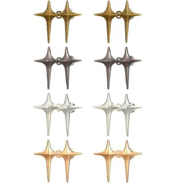 Imagem de 8 Pares Jeans Apertador De Cintura, Star Pant Apertador De Cintura Clipes Ajustáveis Jean Button Pins Calças Apertador Clipes Para Calças Saias Roupas Acessórios " (estiloA)