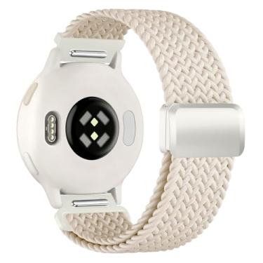 Imagem de Pulseira magnética de nylon trançado de liberação rápida de 20 mm compatível com Garmin Vivoactive 6/5/3, Venu/Venu Sq/Sq 2, Forerunner 55/165/245/645, alça elástica para estilos de vida ativos