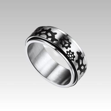 Imagem de Anel masculino fidget anéis giratórios de ansiedade, 09, Aço inoxidável, Sem pedra preciosa