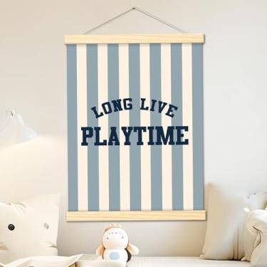 Imagem de CWIOQPYI Decoração de parede de sala de jogos, moldura de pôster Long Live Playtime para berçário, sala de jogos, decoração de quarto de crianças, arte de parede de sala de aula de 30 x 40 cm - D07