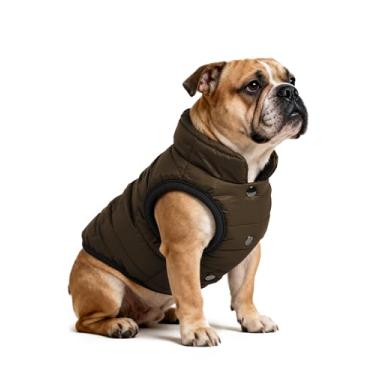 Imagem de AURUZA Casaco de inverno para cães, quente, impermeável, para cães pequenos, para cães médios, à prova de vento, para clima frio (marrom, GG)