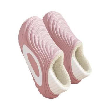 Imagem de Chinelos De Inverno Femininos Quentes De Pelúcia EVA Impermeáveis Anti