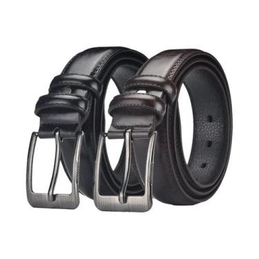 Imagem de Cinto De Couro Genuíno Masculino 2 Peças Estilo Para O Dia a Dia Conju