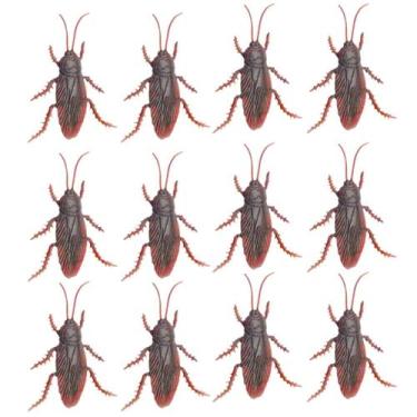 Imagem de Kit 12 Baratas Baratinha Insetos Realista Borracha Brinquedo - Pais e 