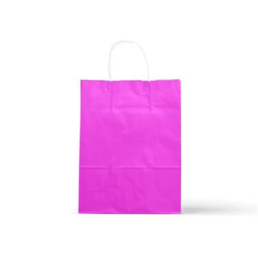 Imagem de Sacola de Papel Kraft Colorido P 18x22x9cm 100und(Rosa Pink)