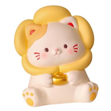 Imagem de Bothyi Estátua de Gato, Escultura de Animal, Cofrinho, Enfeite de Mesa Fofo, Estatueta Decorativa para Armário de Entrada, Prateleira, Decoração de Casa, Cabeça de flor S