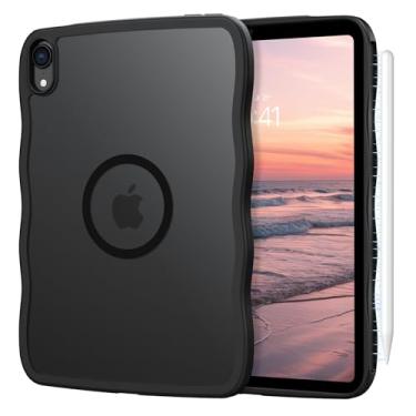 Imagem de Telaso Capa magnética para iPad mini 7 A17 Pro 2024/iPad Mini 6 2021 8,3 polegadas iPad mini 7ª/6ª geração, capa magnética com design de moldura de onda translúcida fosca traseira macia para iPad mini