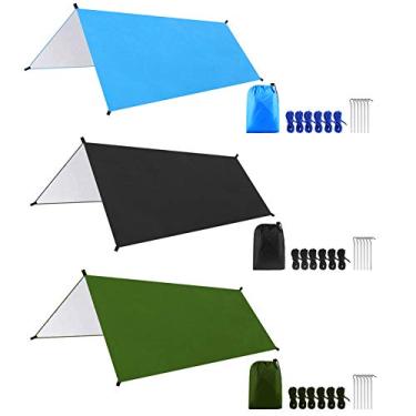 Imagem de Lona multifuncional para acampamento Rede de dormir Barraca Abrigo contra chuva leve Toldo Praia Piquenique Viagem Caminhada Pesca