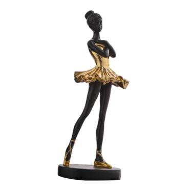 Imagem de FLCPJGV Estátua de bailarina, escultura artística em resina, figura de dançando, para decoração de sala de estar ou armário, 9x8x25cm