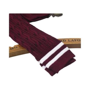 Imagem de Meias Longas De Algodão Listradas Em Preto E Branco Para Mulheres, Mei