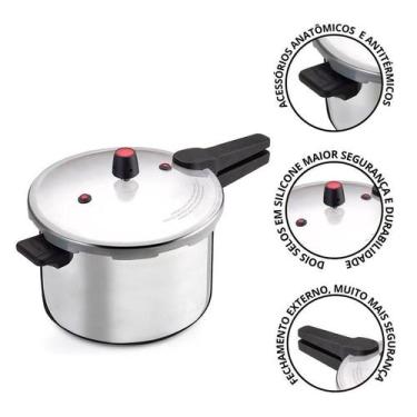 Imagem de Panela de Pressão Fechamento Externo Capacidade 10 Litros - Aluminio N