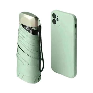 Imagem de Mini Guarda-Sol De Bolso Com Proteção UV, Sombrinha De Vinil Dobrável,