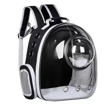 Imagem de Mochila Transportadora Para Gatos Com Janela Panorâmica E Ventilação - Passeio, Viagem, Veterinário e Dia a Dia(Preto【12 Orifícios】)