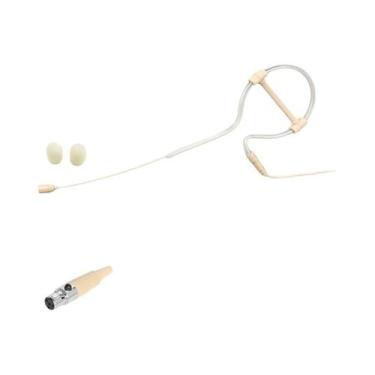 Imagem de Microfone Headset Bege Com Gancho De Orelha Único, Plugue De 3,5mm, 3 