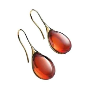 Imagem de Brincos De Cristal Com Inlay De Ouro, Gancho De Pedra Natural Para Mul