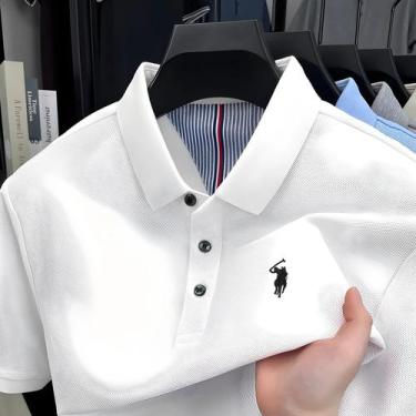 Imagem de Camisa Polo Masculina De Verão 100% Algodão Manga Curta Paul Original 