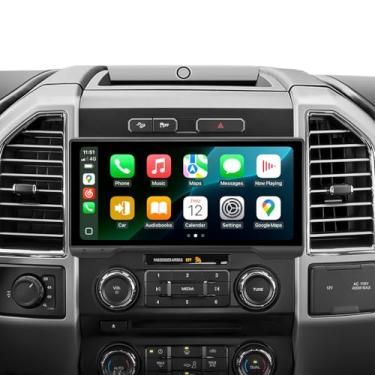 Imagem de Estéreo automotivo Android 13 de 10,4 polegadas para Ford F150 F250 F350 F450 2015-2020 | CarPlay sem fio e Android Auto | 4 GB RAM 64 GB ROM | Tela sensível ao toque QLED | Câmera 1080p | Atualização