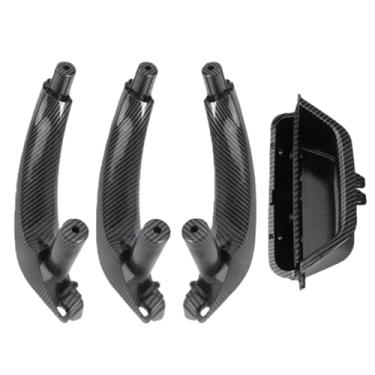Imagem de Compatível com bmw x3 x4 f25 f2651419209216 maçaneta da porta interior do carro esquerda direita maçaneta do painel da porta interna puxar guarnição capa substituição maçaneta(Carbon RHD 1 Set)
