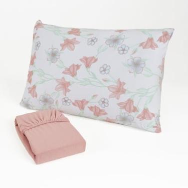 Imagem de Jogo de Cama Solteiro com Lençol de Elástico - Malha 100% Algodão, Confortável e Prático para Quartos Domésticos com Estilo Simples (Romance rose)