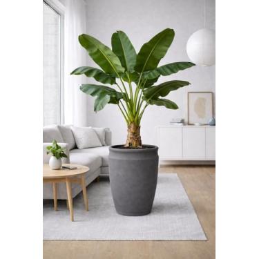 Imagem de Vaso para Plantas Resistente e Moderno com Prato Coletor de Água Incluso (CHUMBO)