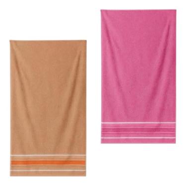 Imagem de Kit 4 Toalha De Banho Ele E Ela 100% Algodão 280g/m² (Rosa - Salmão)