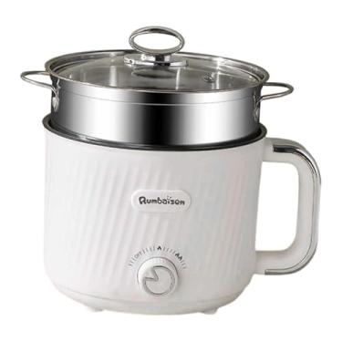 Imagem de Bothyi Panela elétrica multifuncional com 2 níveis de potência, ideal para cozinhar ramen, arroz e aveia, Branco Duplo