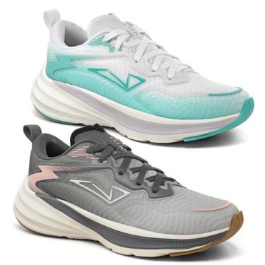 Imagem de Kit 2 Tênis Feminino Vili Ace Corrida Caminhada Academia, Cinros, Brac