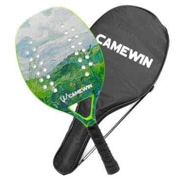 Imagem de Raquete Para Beach Tennis Profissional Em Fibra Carbono Com Capa Prote