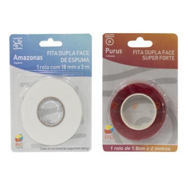 Imagem de Kit Fita Dupla Face De Espuma e Super Forte Com 2 Rolos - Purus Utilid
