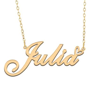 Imagem de A168A Colar de nome personalizado personalizado personalizado colar de nome banhado para mãe filha amizade feminino dia dos namorados aniversário de Natal ano novo, Metal, Sem pedras preciosas