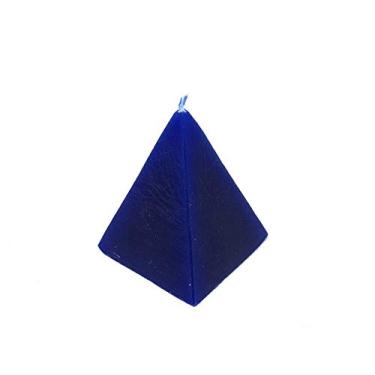 Imagem de Pine Pentagram Vela decorativa de pirâmide colorida para rituais de feitiço Wicca, Hoodoo e Pagan (azul)