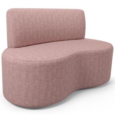 Imagem de Sofá 2 Lugares Orgânico Para Sala De Estar Living Larissa L02 Linho Rosê- Lyam Decor