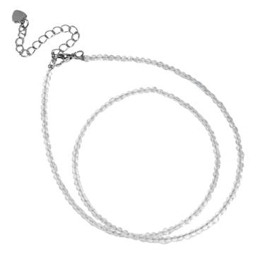 Imagem de tincolia Colar de contas de pedra natural, simples, multicolorido, perfeito como presente para melhores amigos, corrente de clavícula, diariamente/festa