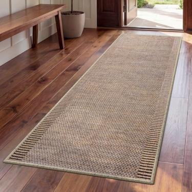 Imagem de QiCaiJia Tapete de corredor de corredor 5 x 15 cm, tapete de corredor de cozinha antiderrapante lavável, tapete fino para entrada embaixo da porta, tapete interno macio de camada baixa para lavanderia