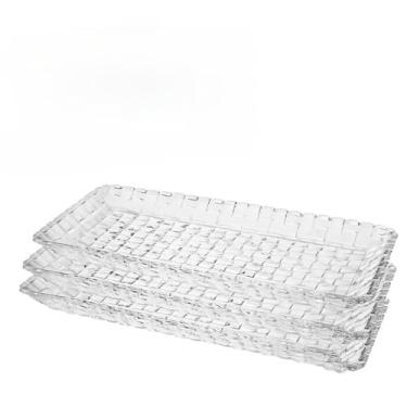 Imagem de Travessa de Vidro Cristal Retangular 25cm - Elegante e Durável para Servir Petiscos, Saladas e Decoração de Mesa (01 Unidade)