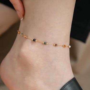Imagem de Tornozeleira dourada com contas encantadoras