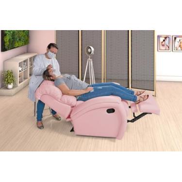 Imagem de Poltrona Cadeira Reclinável Imperial Zero Wall Papai Estética Cílios Sobrancelha Soft Sala Descanso (Rosa)