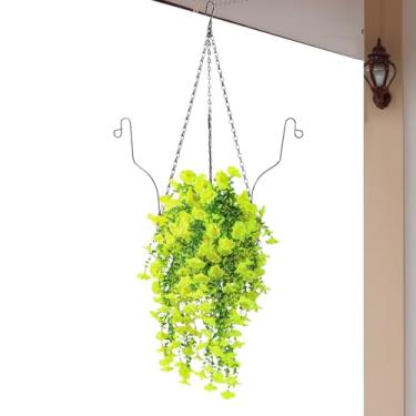 Imagem de Flores artificiais penduráveis com cesta | Cesta de plantas falsas, decoração de plantas florais falsas suspensas para quintal, , janela de estudo, casamento, sala de jantar, , corredor