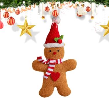 Imagem de Árvore de Natal homem de gengibre | Decoração reutilizável de desenho animado | Decoração de lareira de boneca de gengibre, para casa, mesa de jantar, festa, manto, lareira, janela