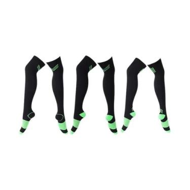 Imagem de Meias De Compressão Unissex Acima Do Joelho Antifadiga Alívio Da Dor C