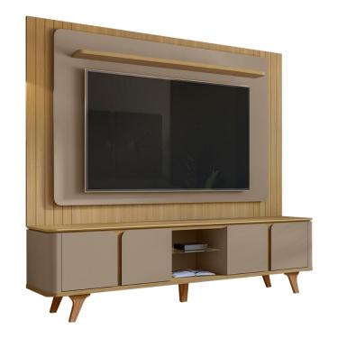 Imagem de Conjunto Sala Rack E Painel Roma Para Tv Até 60 Polegadas Hanover/fendi