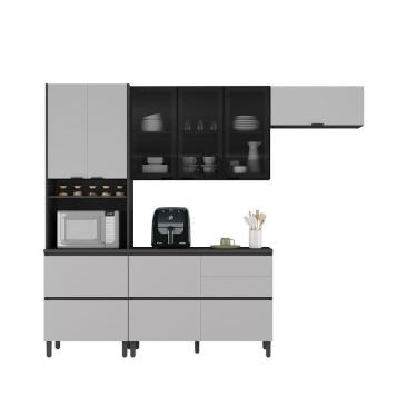 Imagem de Cozinha Completa Itatiaia Lumina 270cm Em Madeira Mdf Grafite/fendi