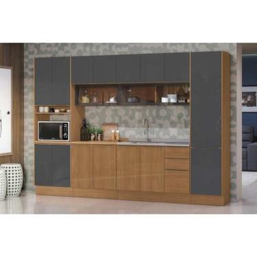 Imagem de Cozinha Modulada Kappesberg 7 Peças Vibra C7P110 Canela/Grafite Lacca