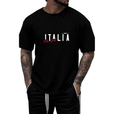 Imagem de Camiseta Masculina Itália Retro Básica Toque Macio e Durável-Masculino