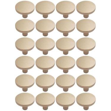 Imagem de Kit 24 Puxadores Ponto Dourados Móveis Armários Gavetas e Portas Ruiz 