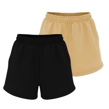 Imagem de Kit 2 Bermudas Masculinas em Moletinho Casual com Bolsos Funcionais-Masculino