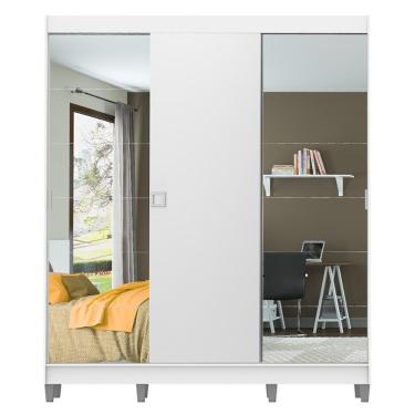 Imagem de Guarda Roupa Veneza 3 Portas 2 Espelhos 8 Pés Branco Madesa