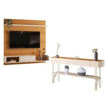Imagem de Painel para TV Suspenso Evo com Aparador Vivant Cinamomo Off White  HB
