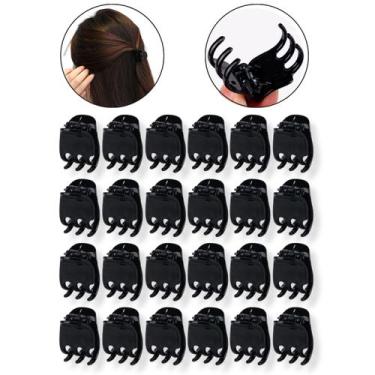 Imagem de Kit 120 Presilhas Piranhas Pequenas Tridente Preto Cabelos Penteado Ca